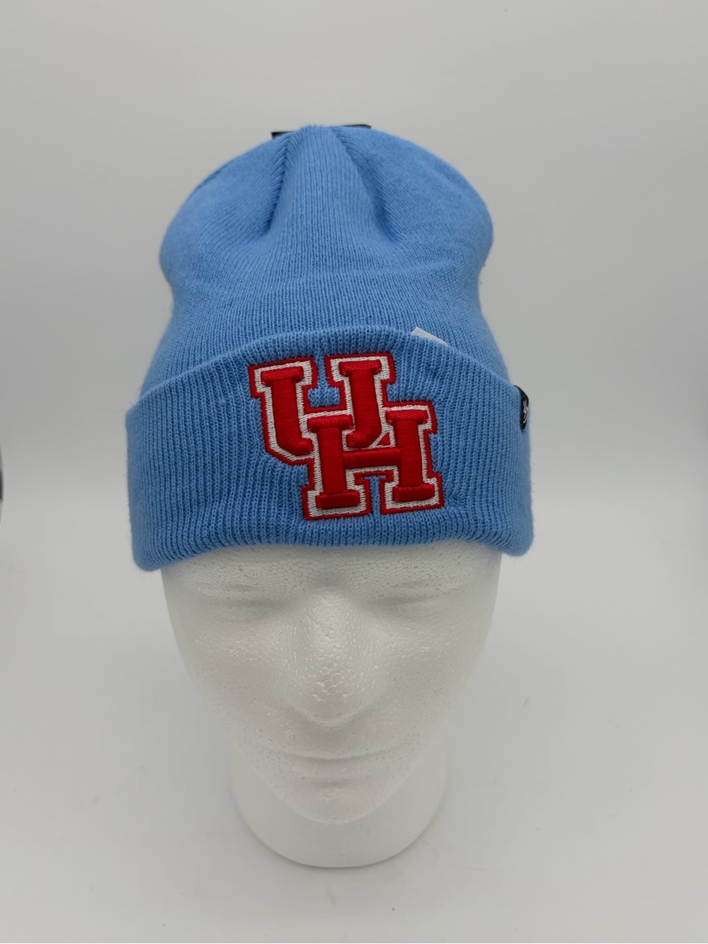 Mitchell & Ness Light Blue Beanie with Red UH Patch